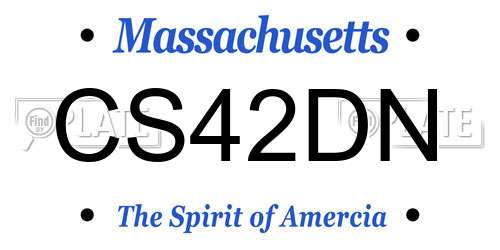 CS42DN Massachusetts License Plate