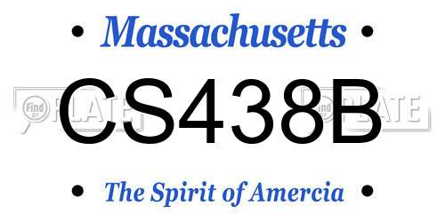 CS438B Massachusetts License Plate