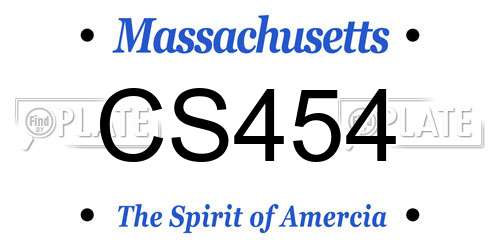 CS454 Massachusetts License Plate