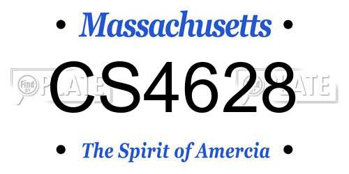 CS4628 Massachusetts License Plate