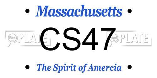 CS47 Massachusetts License Plate