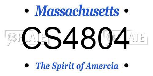 CS4804 Massachusetts License Plate