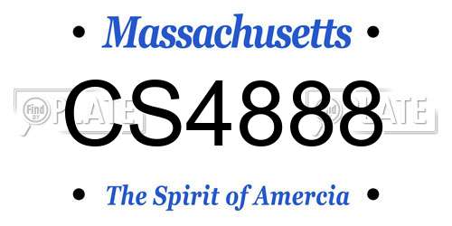 CS4888 Massachusetts License Plate