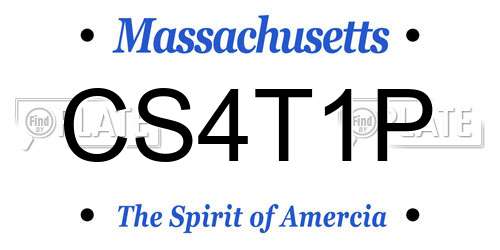 CS4T1P Massachusetts License Plate