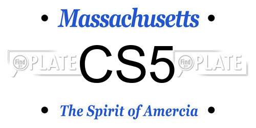 CS5 Massachusetts License Plate