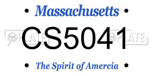CS5041 Massachusetts License Plate