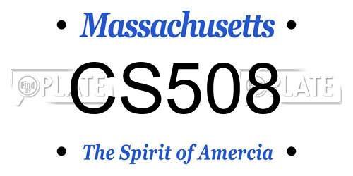 CS508 Massachusetts License Plate