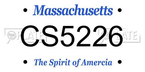 CS5226 Massachusetts License Plate