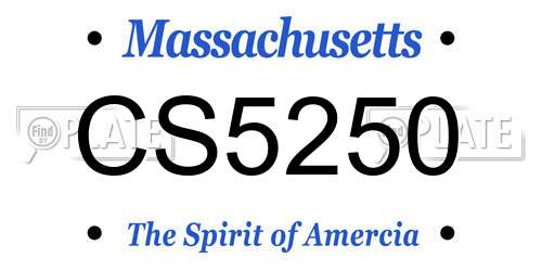 CS5250 Massachusetts License Plate