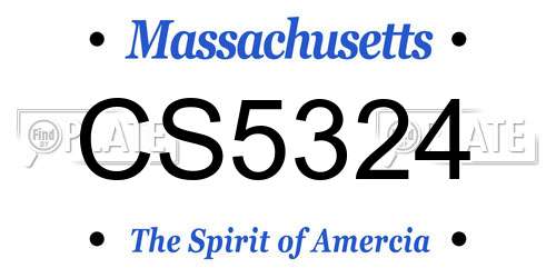 CS5324 Massachusetts License Plate