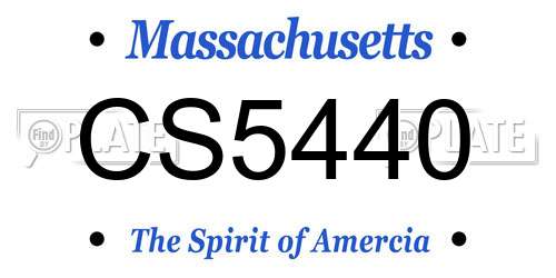 CS5440 Massachusetts License Plate