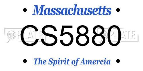 CS5880 Massachusetts License Plate