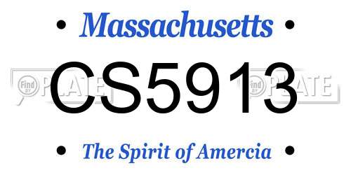 CS5913 Massachusetts License Plate