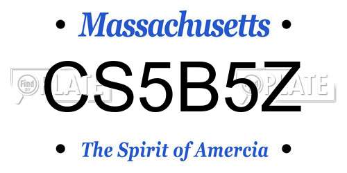 CS5B5Z Massachusetts License Plate