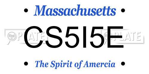 CS5I5E Massachusetts License Plate