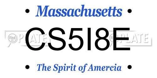 CS5I8E Massachusetts License Plate