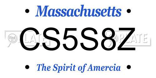 CS5S8Z Massachusetts License Plate