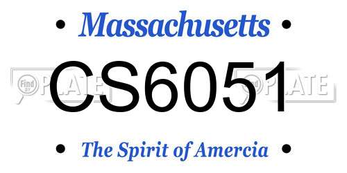 CS6051 Massachusetts License Plate