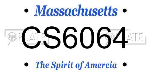 CS6064 Massachusetts License Plate