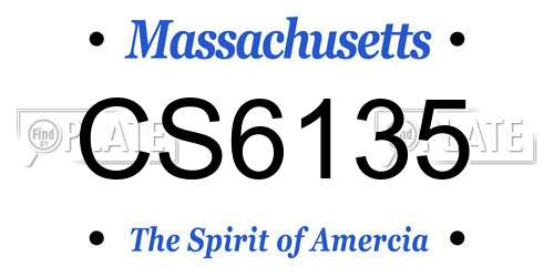CS6135 Massachusetts License Plate