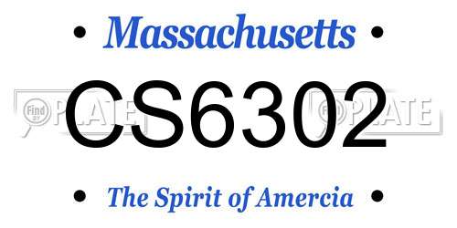 CS6302 Massachusetts License Plate