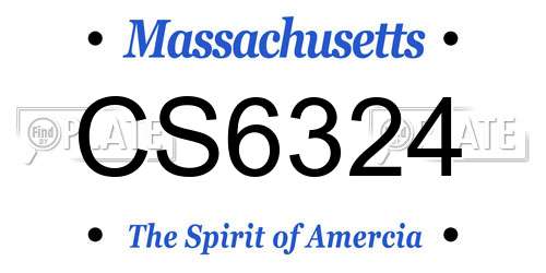 CS6324 Massachusetts License Plate