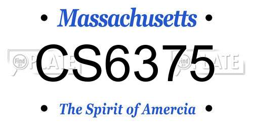 CS6375 Massachusetts License Plate