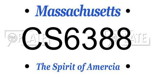CS6388 Massachusetts License Plate