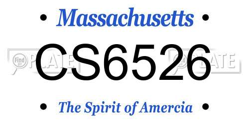 CS6526 Massachusetts License Plate