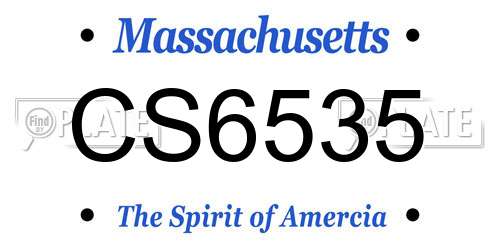 CS6535 Massachusetts License Plate