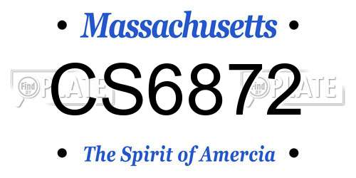 CS6872 Massachusetts License Plate