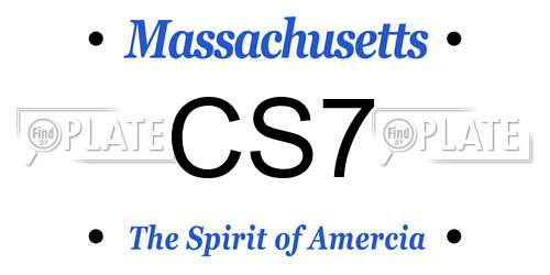 CS7 Massachusetts License Plate