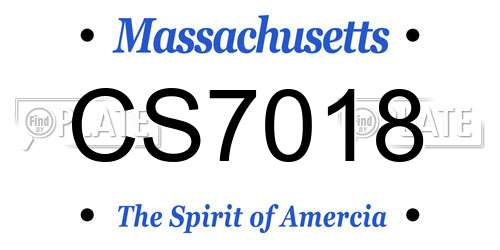 CS7018 Massachusetts License Plate