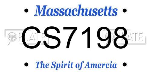 CS7198 Massachusetts License Plate