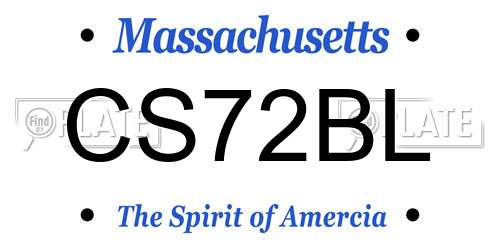 CS72BL Massachusetts License Plate