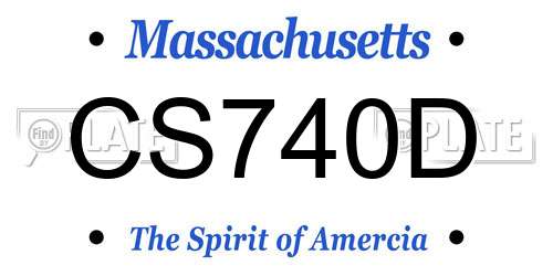 CS740D Massachusetts License Plate