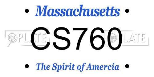 CS760 Massachusetts License Plate