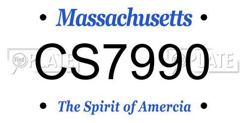 CS7990 Massachusetts License Plate