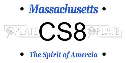 CS8 Massachusetts License Plate