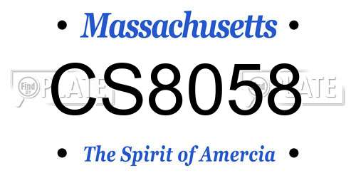 CS8058 Massachusetts License Plate