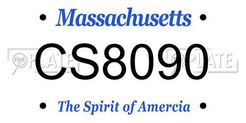 CS8090 Massachusetts License Plate