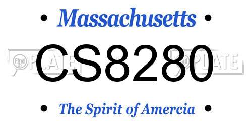 CS8280 Massachusetts License Plate