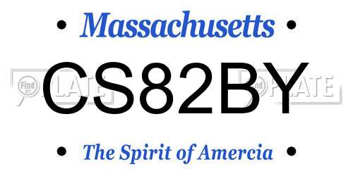 CS82BY Massachusetts License Plate