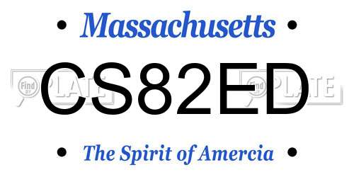 CS82ED Massachusetts License Plate