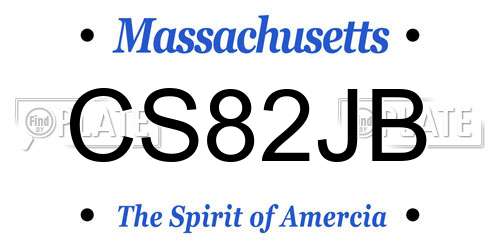 CS82JB Massachusetts License Plate
