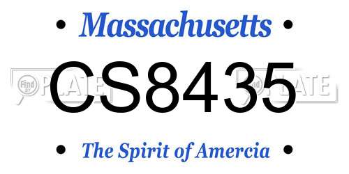 CS8435 Massachusetts License Plate