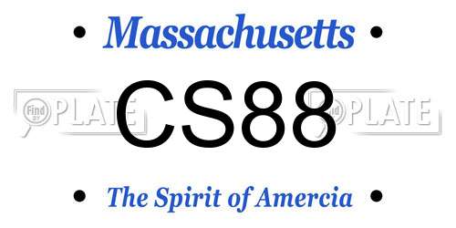 CS88 Massachusetts License Plate