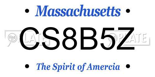 CS8B5Z Massachusetts License Plate