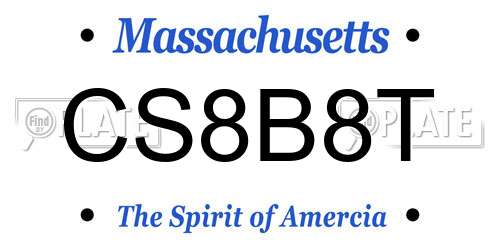 CS8B8T Massachusetts License Plate