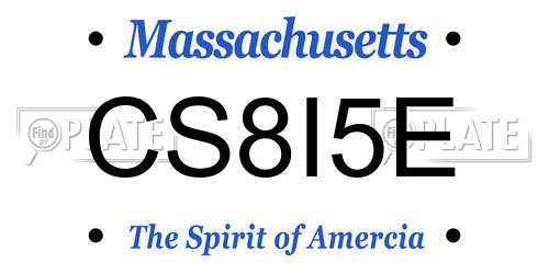 CS8I5E Massachusetts License Plate